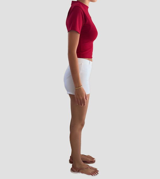 Cropped T-Shirt — Wine
