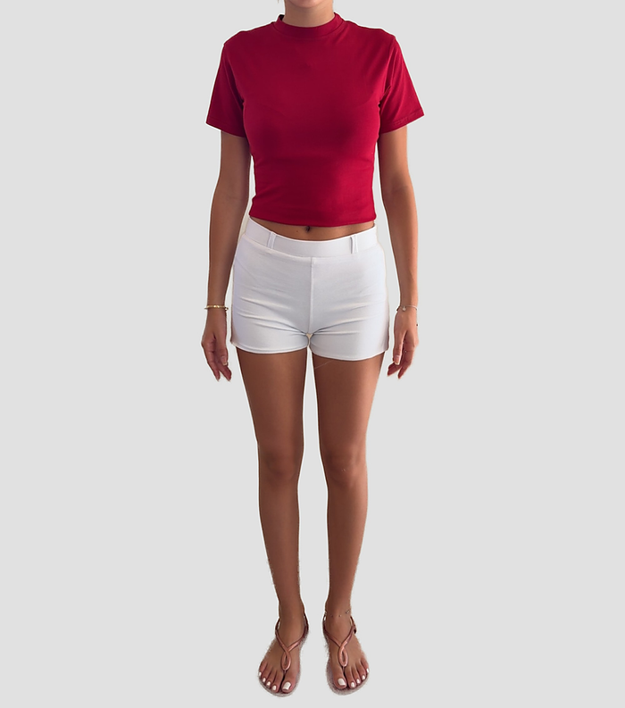 Cropped T-Shirt — Wine