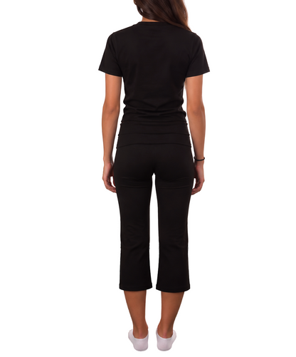 T-Shirt Pantacourt Set — Black