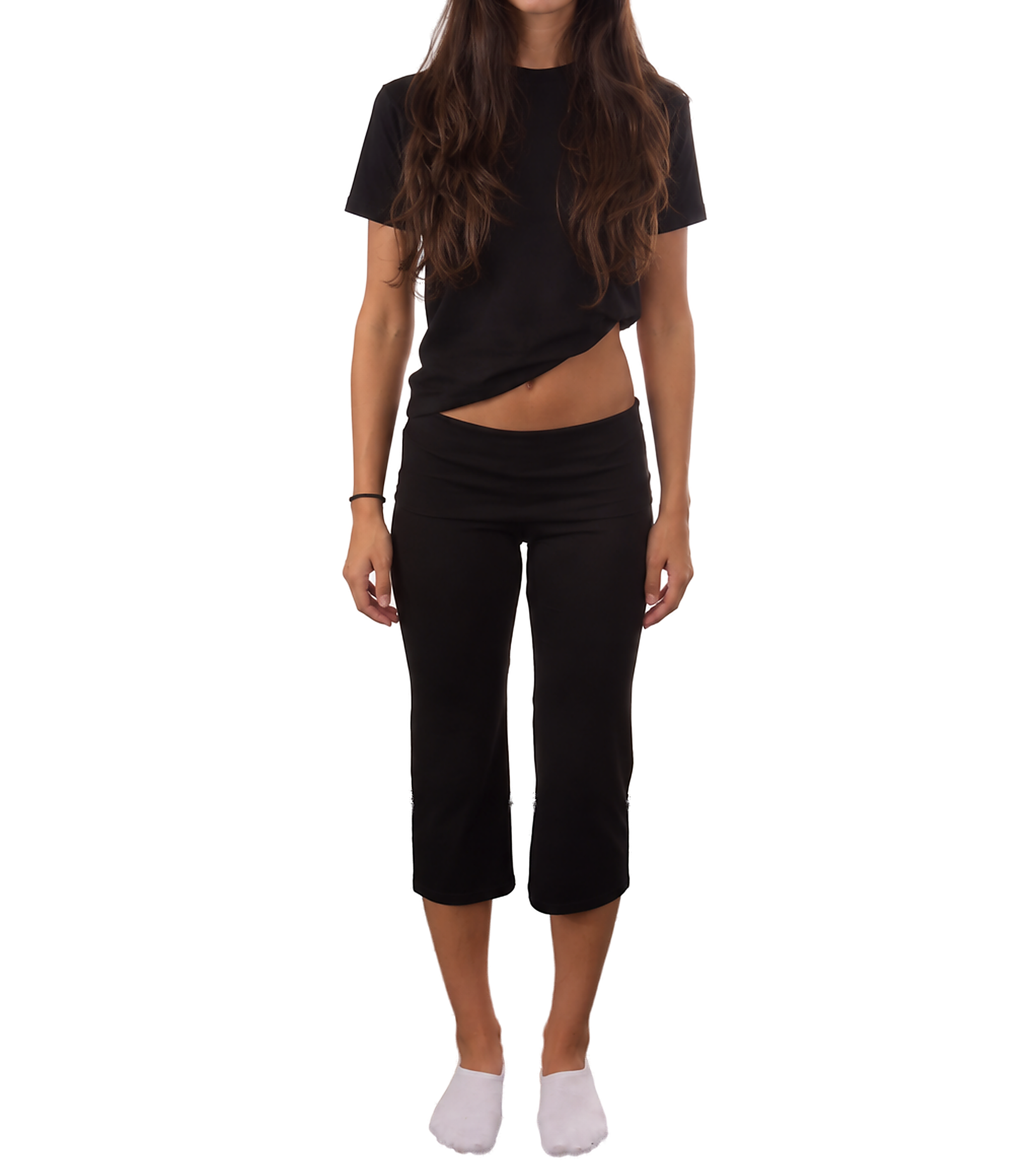 T-Shirt Pantacourt Set — Black