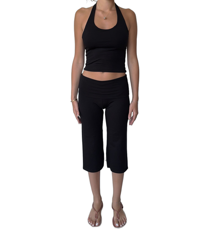 Tank Top Pantacourt Set — Black