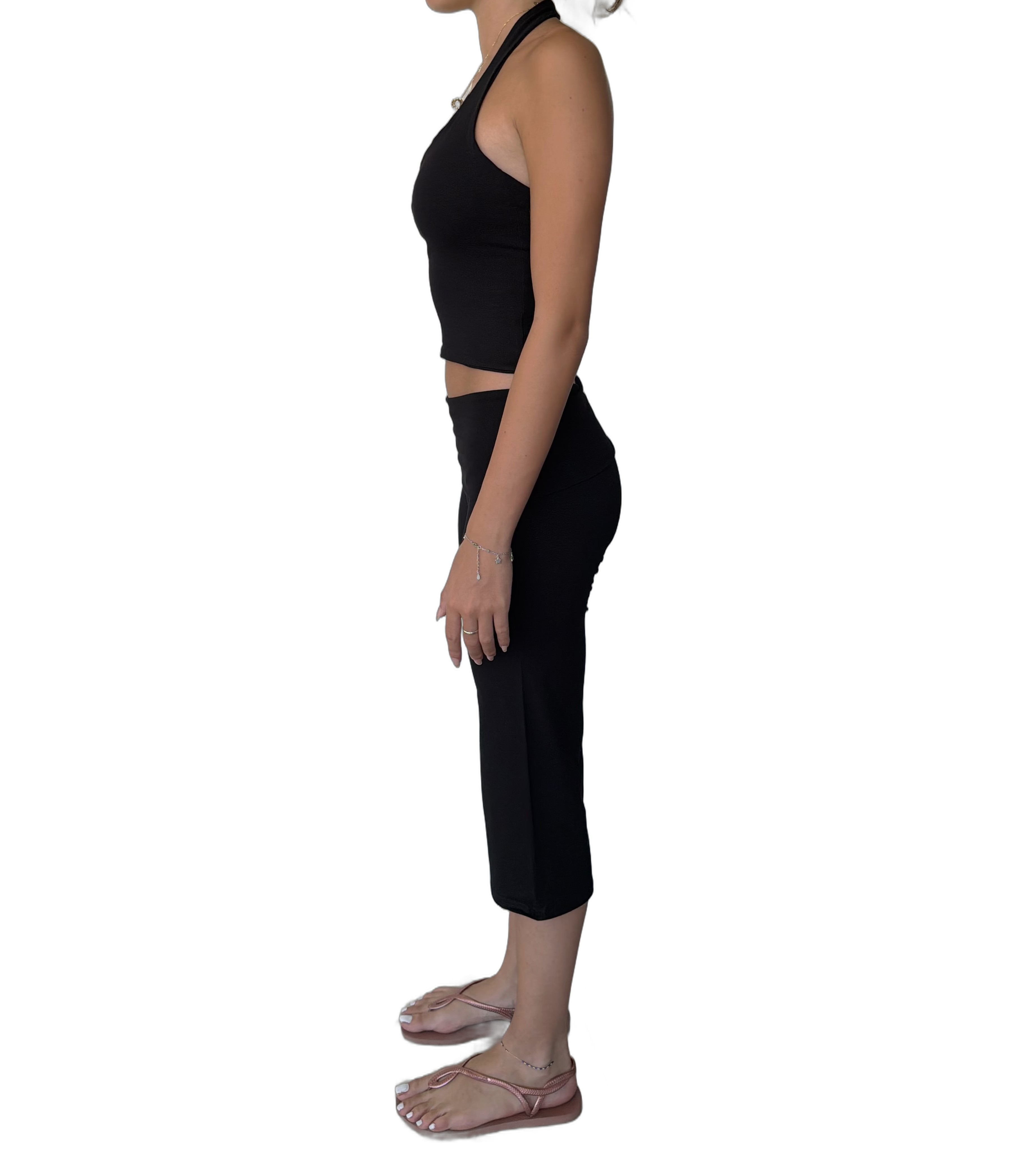 Tank Top Pantacourt Set — Black