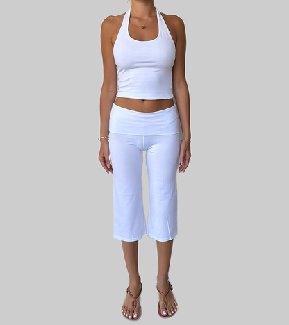 Tank Top Pantacourt Set — White