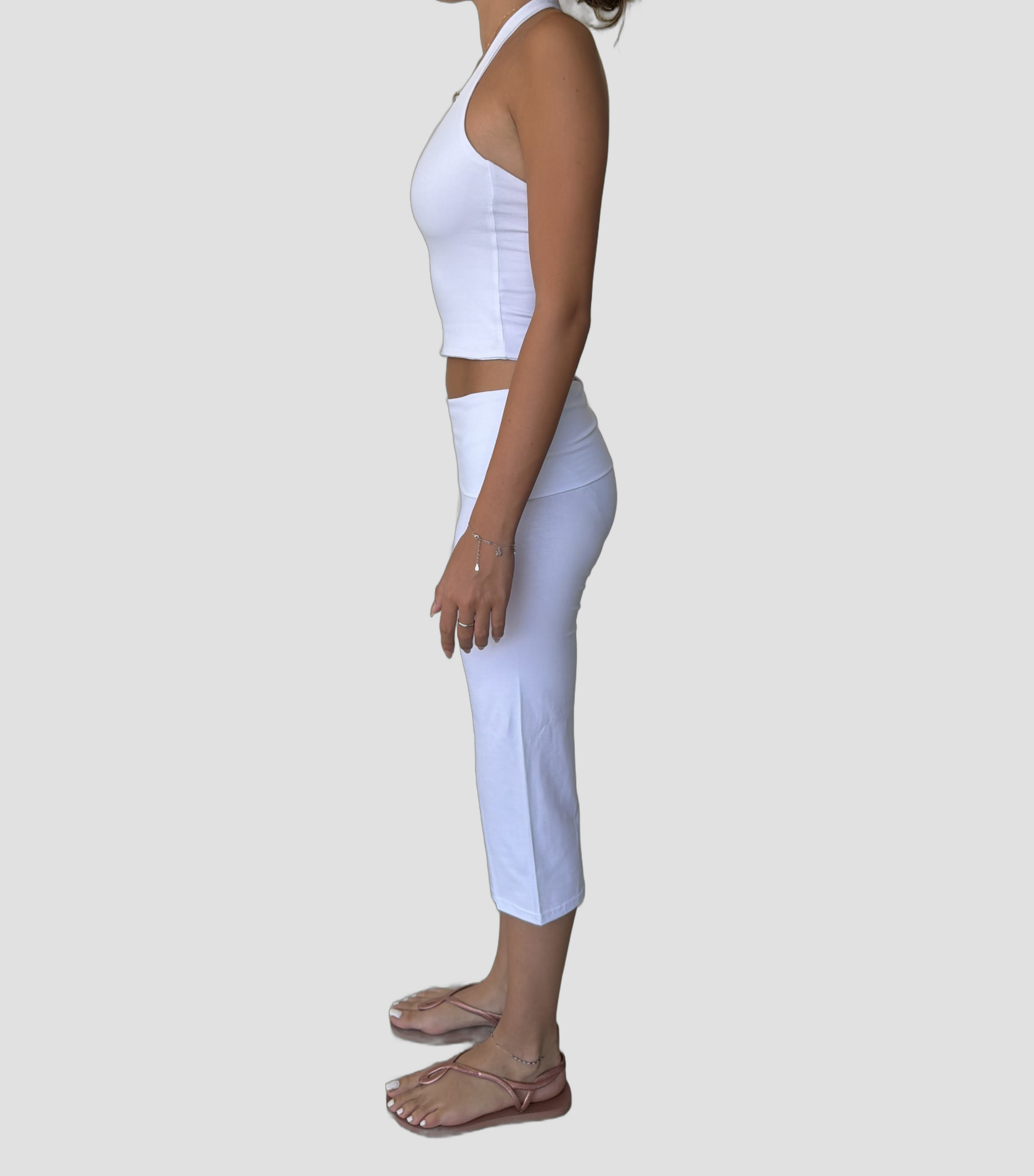 Tank Top Pantacourt Set — White