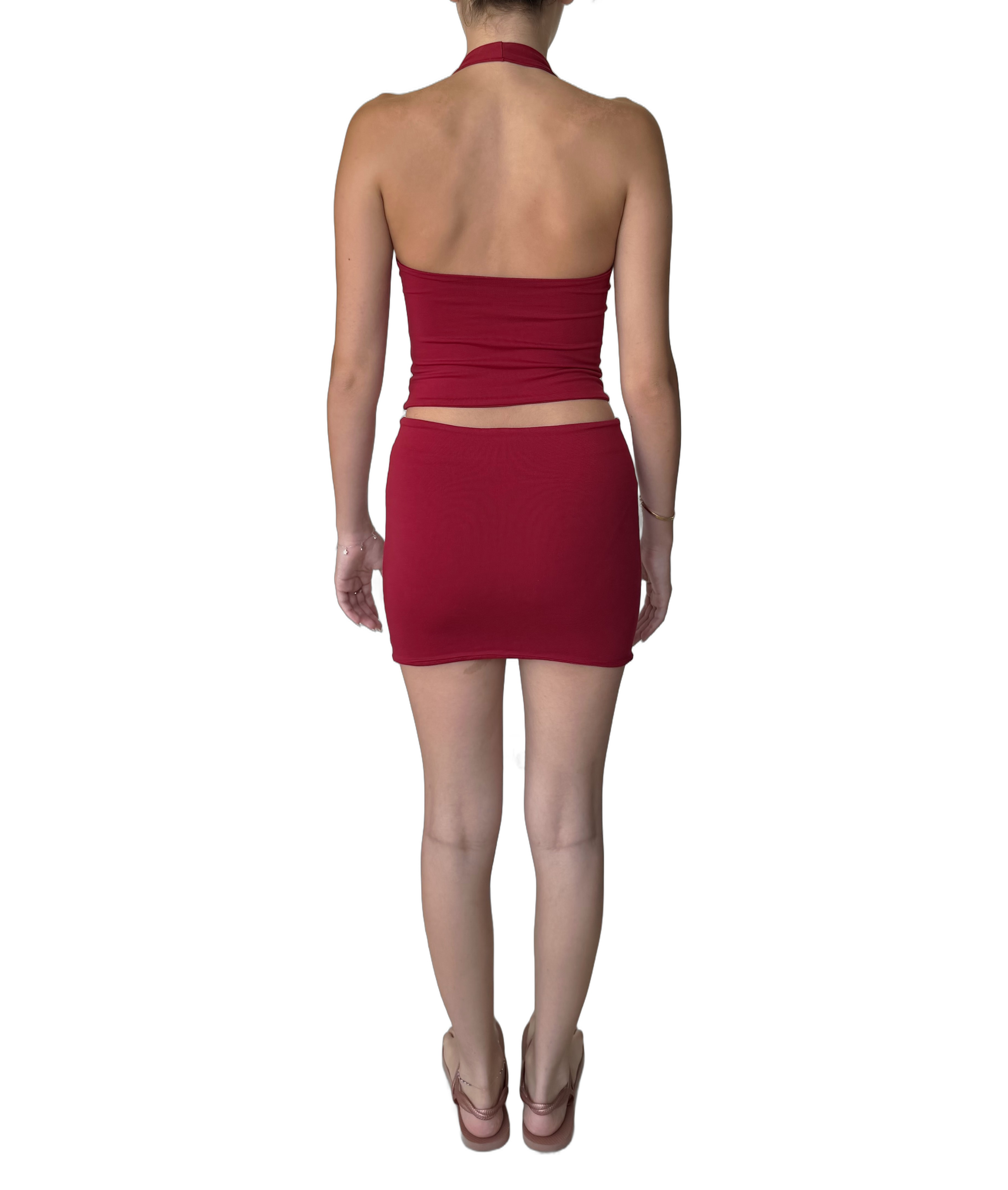 Tank Top Skirt Set — Wine