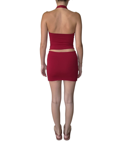 Tank Top Skirt Set — Wine