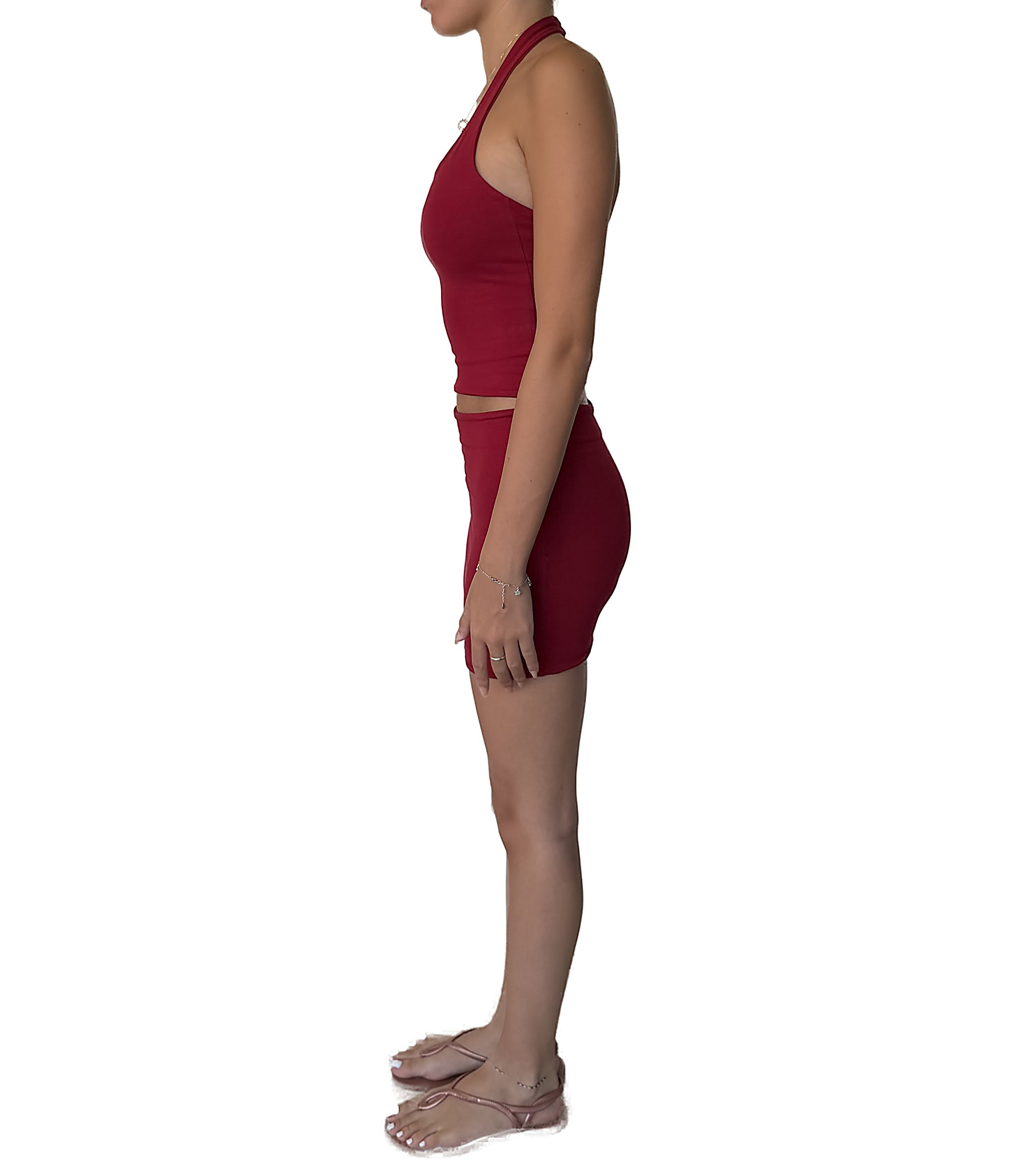 Tank Top Skirt Set — Wine