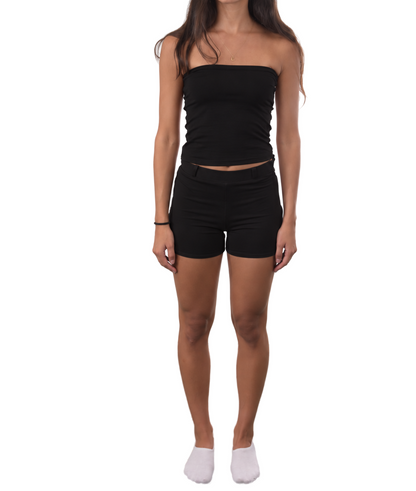 Tube Top Shorts Set — Black