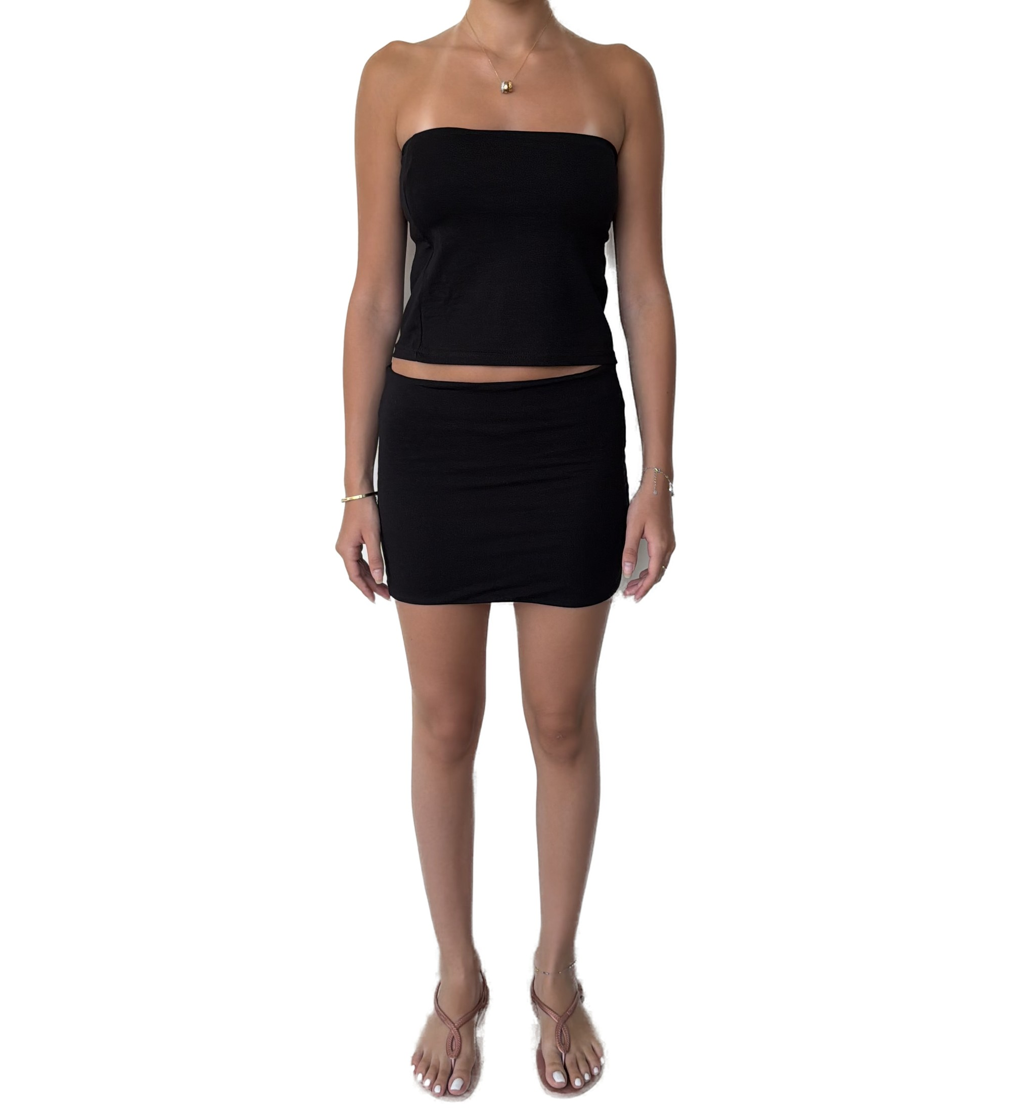 Tube Top Skirt Set — Black