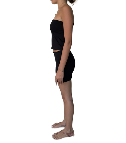 Tube Top Skirt Set — Black