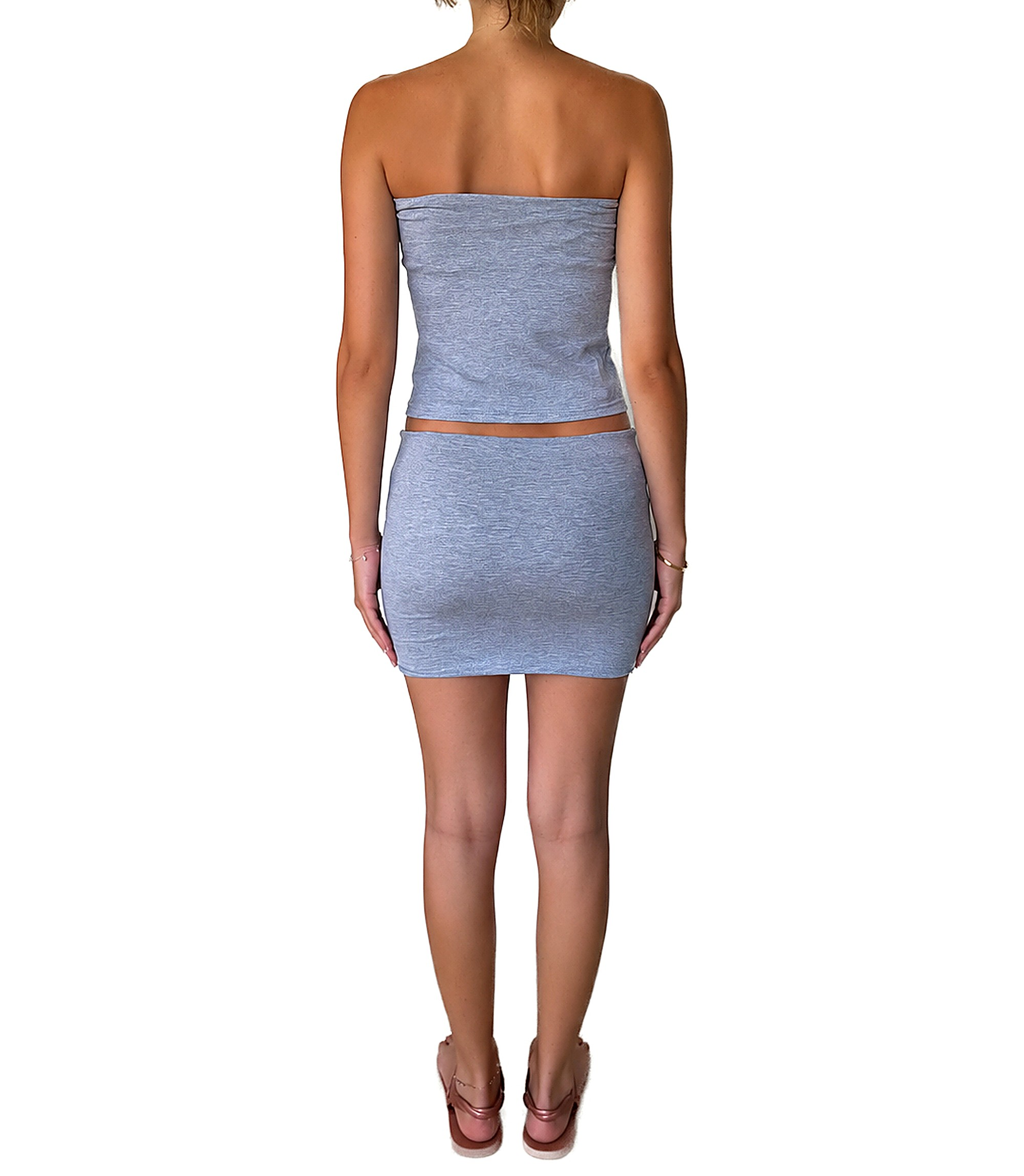 Tube Top Skirt Set — Grey