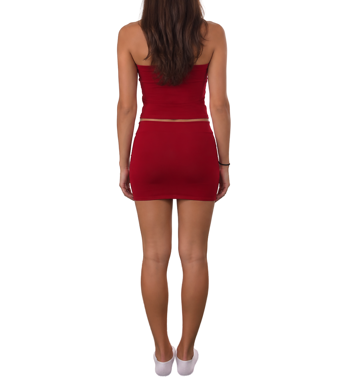 Tube Top Skirt Set — Wine