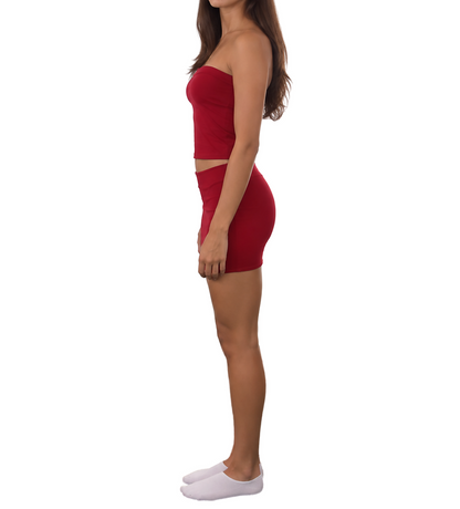Tube Top Skirt Set — Wine